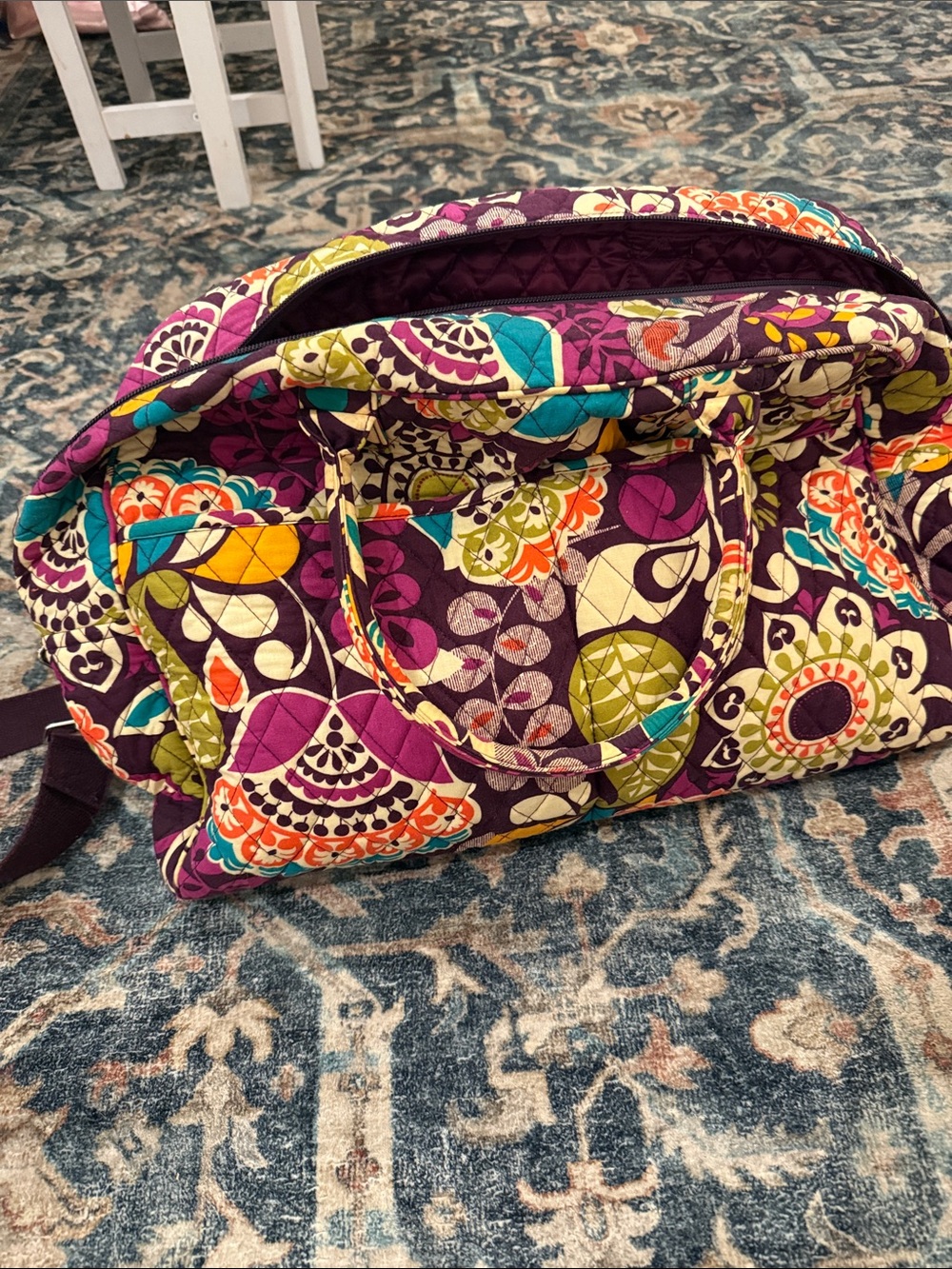 Vera Bradley Quilted Floral weekender Travel Tote Bag in Purple Multi